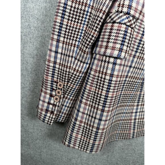 Veronica Beard 4 Plaid Blazer Jacket Lined One Button Multicolor Cotton Blend - Picture 13 of 16